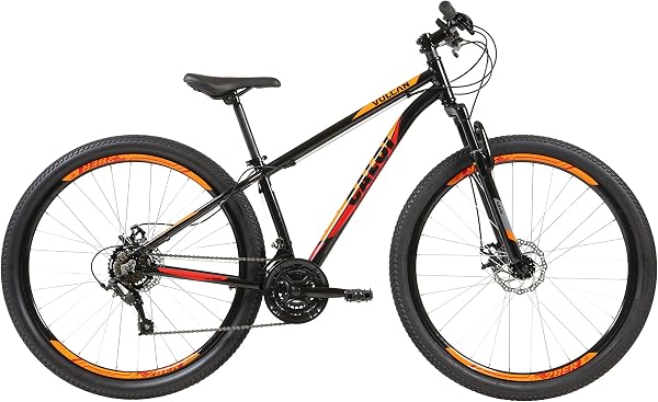 Bicicleta Aro 29 Caloi Vulcan Preto Tamanho 17 Cambio SunRun