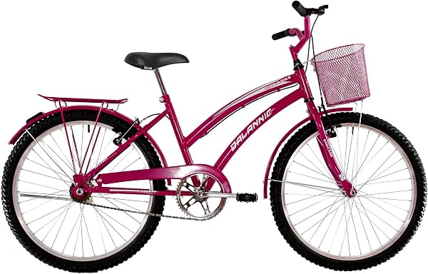Dalannio Bike Susi Feminina Aro 26 Rosa Pink com Paralamas, Bagageiro e Cestinha