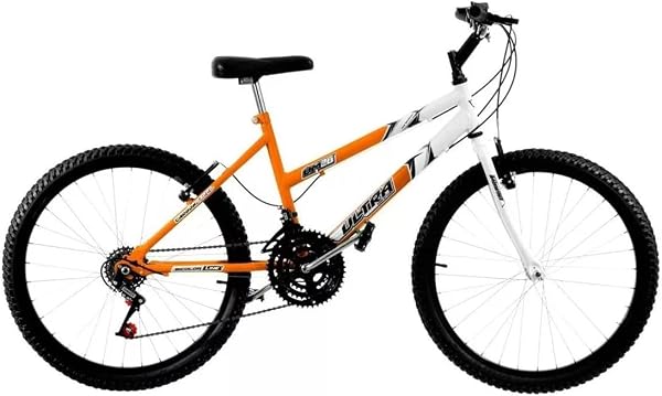 Ultra Bike Bicolor Aro 26 18 Marchas Laranja Branco